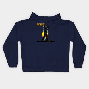 Eat sleep cricket repeat Kids Hoodie